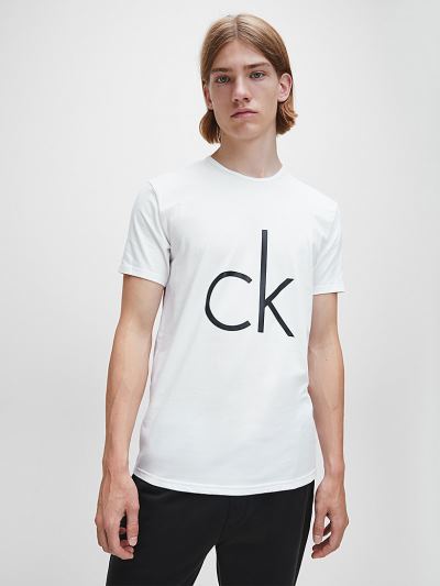 Calvin Klein Ruhák HU556332 | Calvin Klein CK Sleep Férfi Lounge Póló Fehér / Fekete